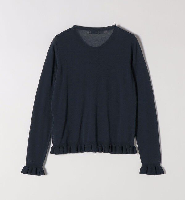 SHIPS any「SHIPS any:〈手洗い可能〉コットン ミックス シアー フリル カーディガン」|カーディガン|