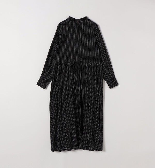 SHIPS any「《追加予約》SHIPS any:〈手洗い可能〉ドット バンドカラー プリーツ ロング ワンピース」|ワンピース|