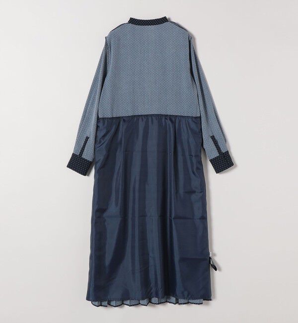 SHIPS any「《追加予約》SHIPS any:〈手洗い可能〉ドット バンドカラー プリーツ ロング ワンピース」|ワンピース|