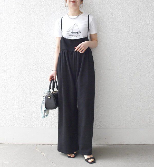 SHIPS any「SHIPS any:〈洗濯機可能〉ループヤーン イージー ギャザー サロペット」|オールインワン|