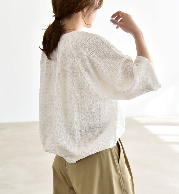 quaranciel「quaranciel:〈洗濯機可能〉ジャカード ジャージー クルーネック プルオーバー」|Tシャツ・カットソー|