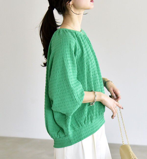 quaranciel「quaranciel:〈洗濯機可能〉ジャカード ジャージー クルーネック プルオーバー」|Tシャツ・カットソー|