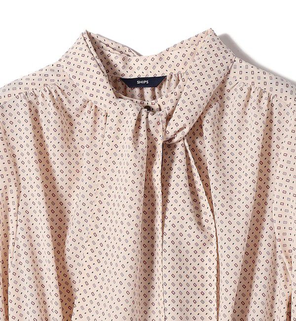 SHIPS for women「〈手洗い可能〉2WAY プリント タイ 長袖 ワンピース」|ワンピース|