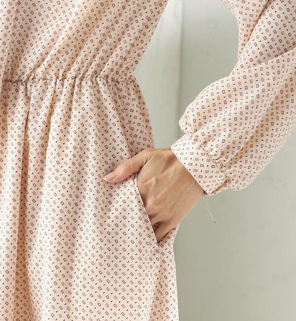 SHIPS for women「〈手洗い可能〉2WAY プリント タイ 長袖 ワンピース」|ワンピース|