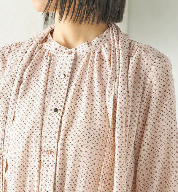 SHIPS for women「〈手洗い可能〉2WAY プリント タイ 長袖 ワンピース」|ワンピース|