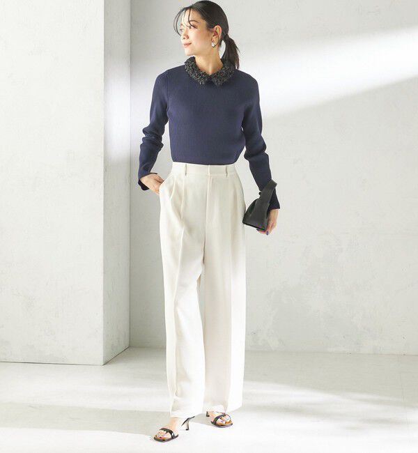 SHIPS for women「〈接触冷感 / UVカット〉Refinel セミ ワイド パンツ（セレモニー対応可）」|その他|