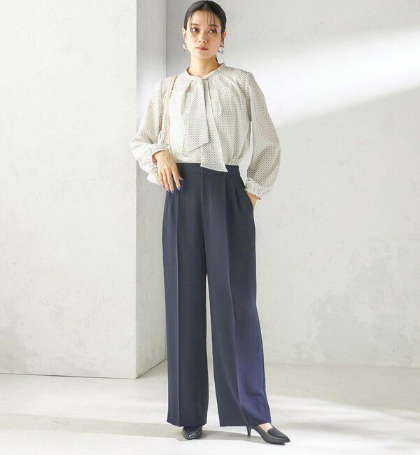 SHIPS for women「〈接触冷感 / UVカット〉Refinel セミ ワイド パンツ（セレモニー対応可）」|その他|