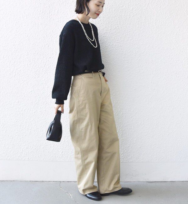 SHIPS for women「【WEB限定】〈手洗い可能〉ウェーブ クレープ ヘンリー 2WAY プルオーバー」|Tシャツ・カットソー|