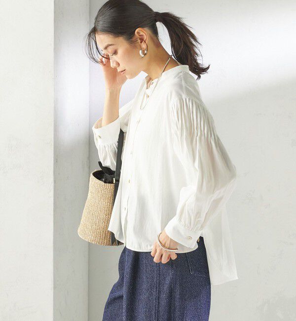 SHIPS for women「〈手洗い可能〉袖 ピンタック 羽織 ブラウス」|シャツ・ブラウス|