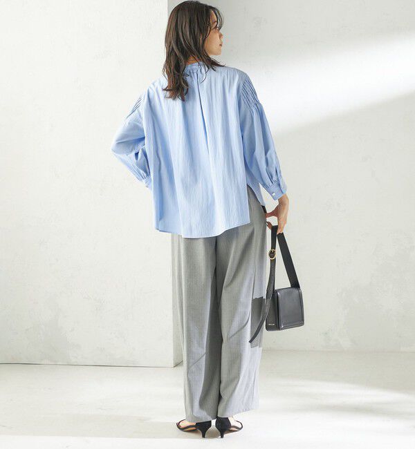 SHIPS for women「〈手洗い可能〉袖 ピンタック 羽織 ブラウス」|シャツ・ブラウス|