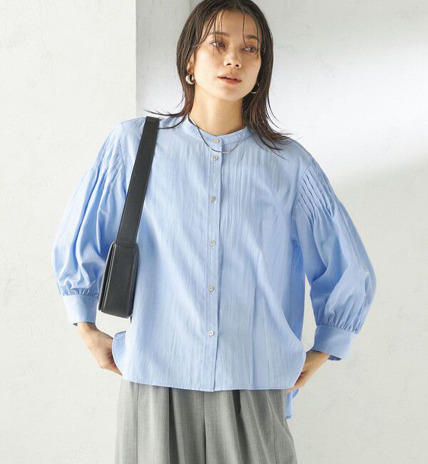 SHIPS for women「〈手洗い可能〉袖 ピンタック 羽織 ブラウス」|シャツ・ブラウス|