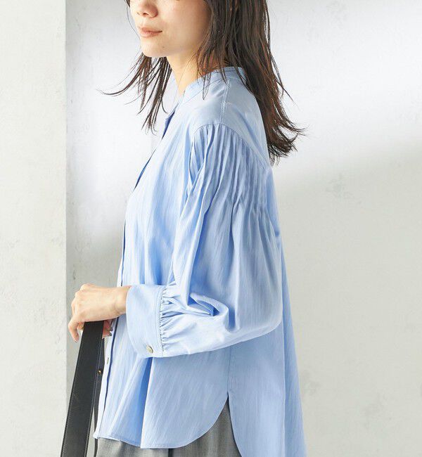 SHIPS for women「〈手洗い可能〉袖 ピンタック 羽織 ブラウス」|シャツ・ブラウス|