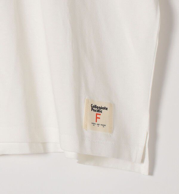 SHIPS any「【SHIPS any別注】Collegiate Pacific:〈洗濯機可能〉V ガゼット プリント & 刺繍 Tシャツ」|Tシャツ・カットソー|