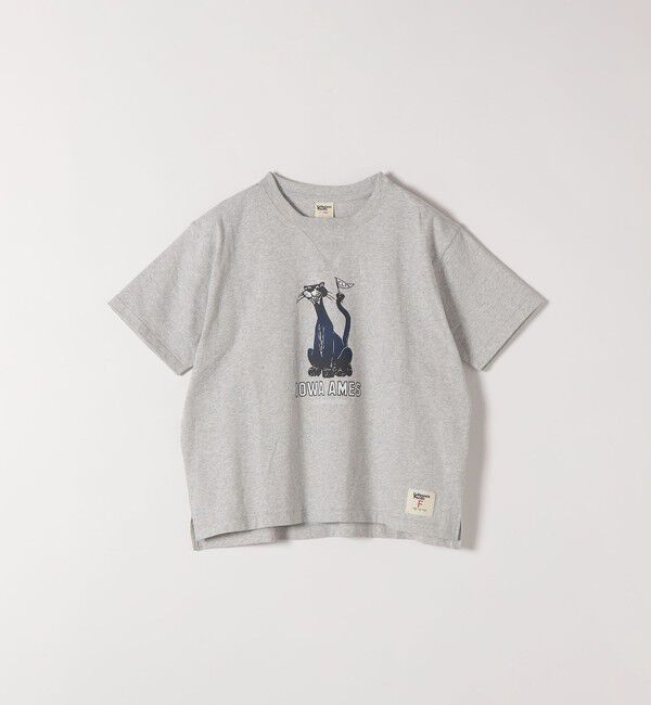 SHIPS any「【SHIPS any別注】Collegiate Pacific:〈洗濯機可能〉V ガゼット プリント & 刺繍 Tシャツ」|Tシャツ・カットソー|