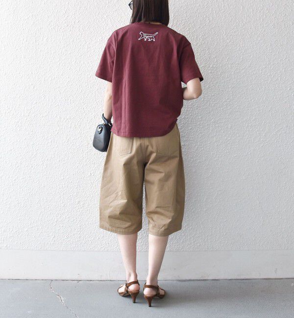 SHIPS any「【SHIPS any別注】Collegiate Pacific:〈洗濯機可能〉V ガゼット プリント & 刺繍 Tシャツ」|Tシャツ・カットソー|