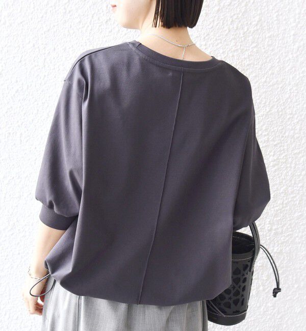 SHIPS for women「【WEB限定】〈接触冷感 / 汗染み防止加工〉オーガニック コットン 裾 ドロスト トップス」|Tシャツ・カットソー|