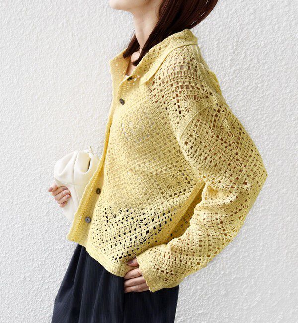 SHIPS for women「【WEB限定】〈手洗い可能〉クロシェ ニット カーディガン」|カーディガン|