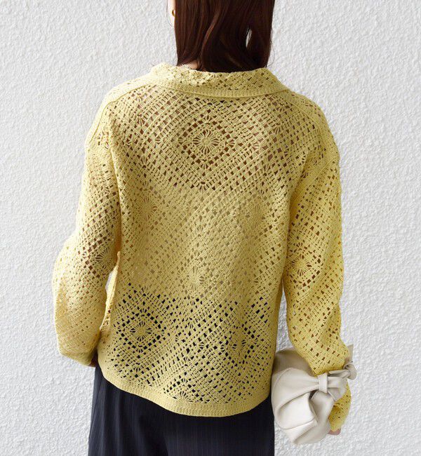 SHIPS for women「【WEB限定】〈手洗い可能〉クロシェ ニット カーディガン」|カーディガン|