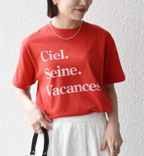 SHIPS any「《一部追加予約》TRICOMER:〈洗濯機可能〉フレンチ ロゴ プリント TEE」|Tシャツ・カットソー|