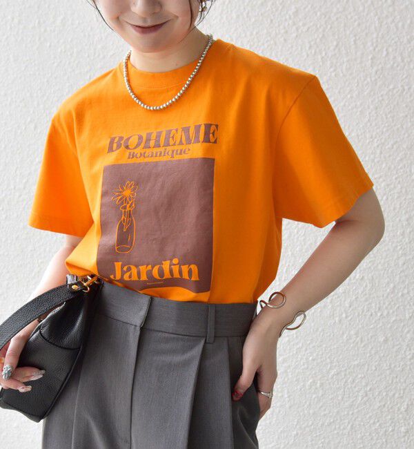 SHIPS any「《一部追加予約》TRICOMER:〈洗濯機可能〉フレンチ ロゴ プリント TEE」|Tシャツ・カットソー|