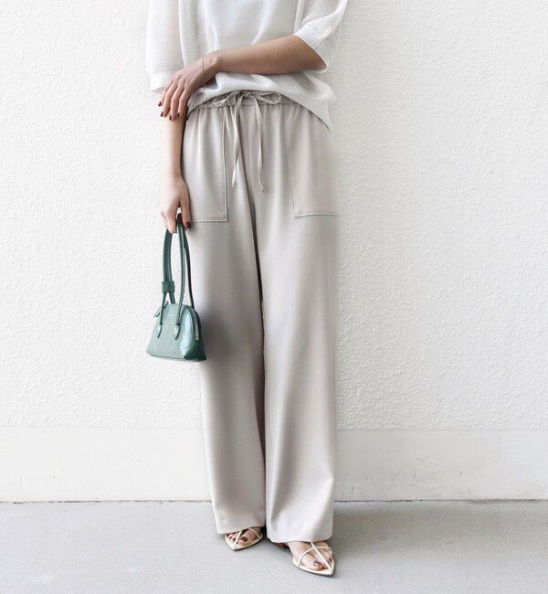 SHIPS for women「〈手洗い可能〉梳毛調ポケット デザイン ストレッチ ドロスト パンツ」|その他|