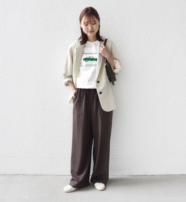 SHIPS for women「〈手洗い可能〉梳毛調ポケット デザイン ストレッチ ドロスト パンツ」|その他|