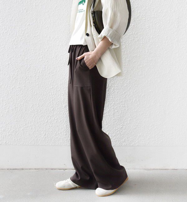 SHIPS for women「〈手洗い可能〉梳毛調ポケット デザイン ストレッチ ドロスト パンツ」|その他|