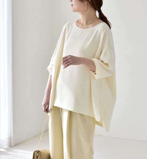 quaranciel「《予約》quaranciel:〈洗濯機可能〉ジョーゼット ニュアンス  T-ブラウス」|シャツ・ブラウス|