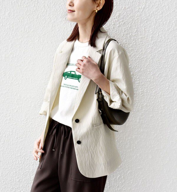 SHIPS for women「〈手洗い可能〉ピン ストライプ シャツライク ジャケット」|テーラードジャケット|