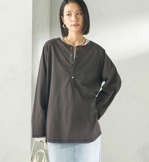 SHIPS for women「【SHIPS別注】onit: ヘンリー ネック プルオーバー」|Tシャツ・カットソー|