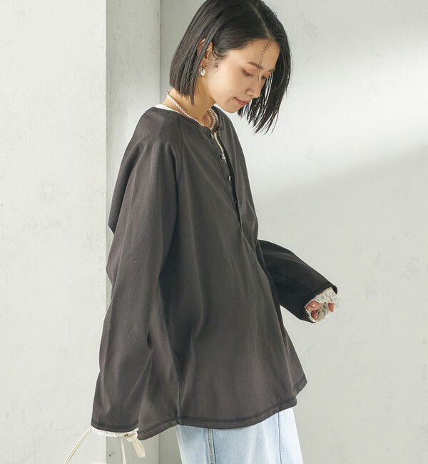 SHIPS for women「【SHIPS別注】onit: ヘンリー ネック プルオーバー」|Tシャツ・カットソー|