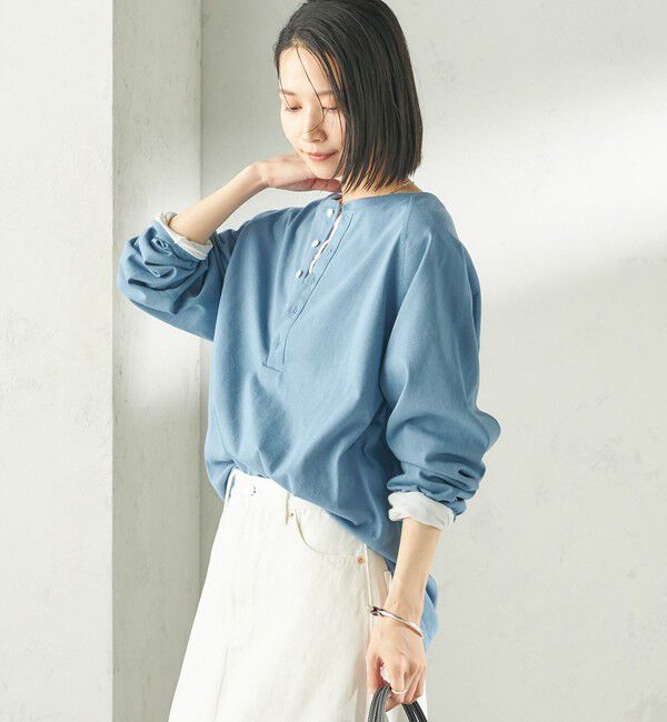 SHIPS for women「【SHIPS別注】onit: ヘンリー ネック プルオーバー」|Tシャツ・カットソー|