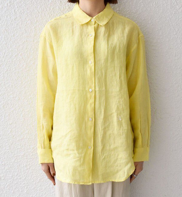 SHIPS any「SHIPS any:〈洗濯機可能〉リネン 刺繍 レギュラー ルーズ シャツ」|シャツ・ブラウス|