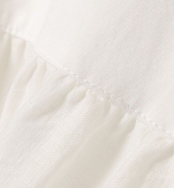 SHIPS for women「《予約》【WEB限定】〈手洗い可能〉布帛 コンビ ペプラム TEE」|Tシャツ・カットソー|