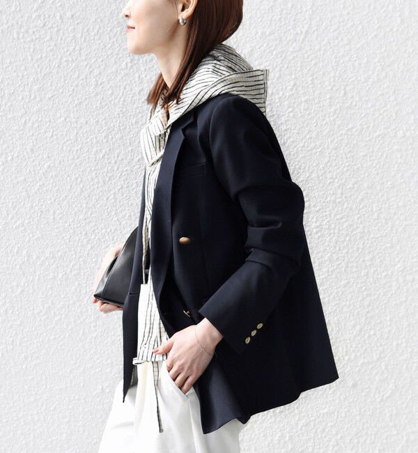 SHIPS for women「【WEB限定】〈手洗い可能〉ストライプ フード 羽織り シャツ」|シャツ・ブラウス|