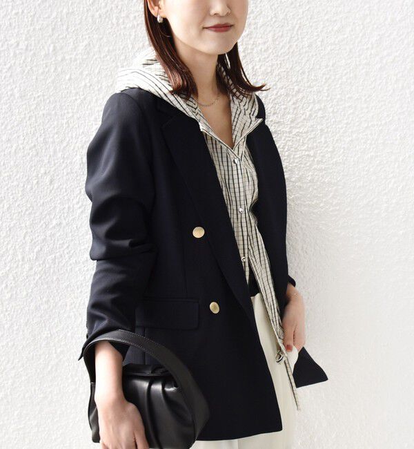 SHIPS for women「【WEB限定】〈手洗い可能〉ストライプ フード 羽織り シャツ」|シャツ・ブラウス|