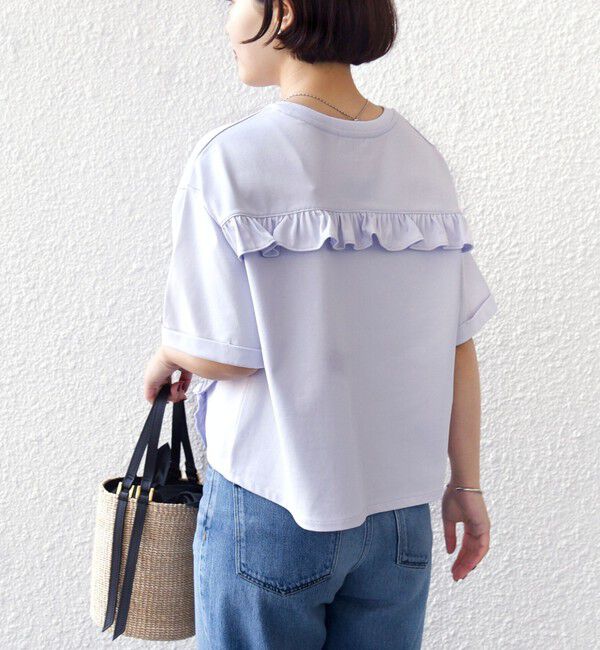 SHIPS for women「《予約》【WEB限定】〈接触冷感〉オーガニック コットン フリル TEE」|Tシャツ・カットソー|