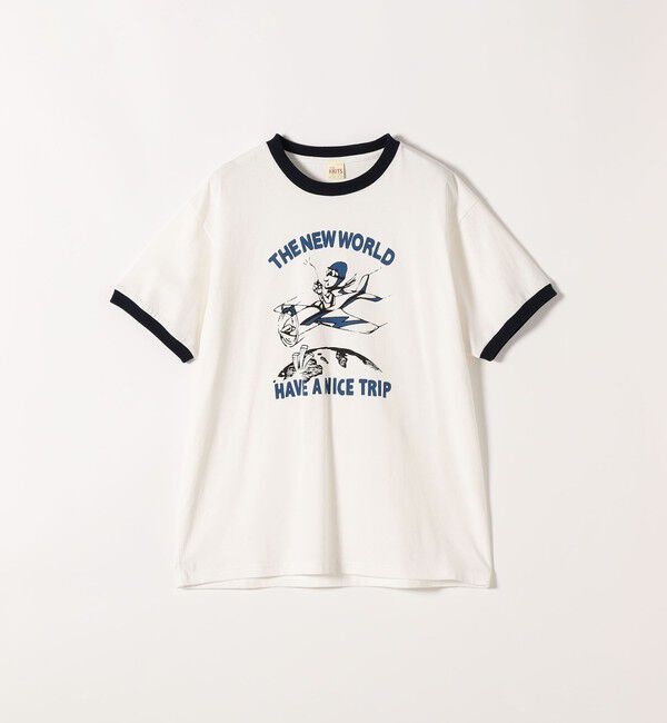 SHIPS any「《予約》【SHIPS any別注】THE KNiTS:〈洗濯機可能〉ロゴ プリント リンガー TEE」|Tシャツ・カットソー|