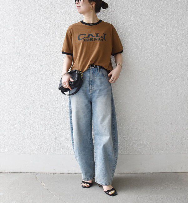 SHIPS any「《予約》【SHIPS any別注】THE KNiTS:〈洗濯機可能〉ロゴ プリント リンガー TEE」|Tシャツ・カットソー|