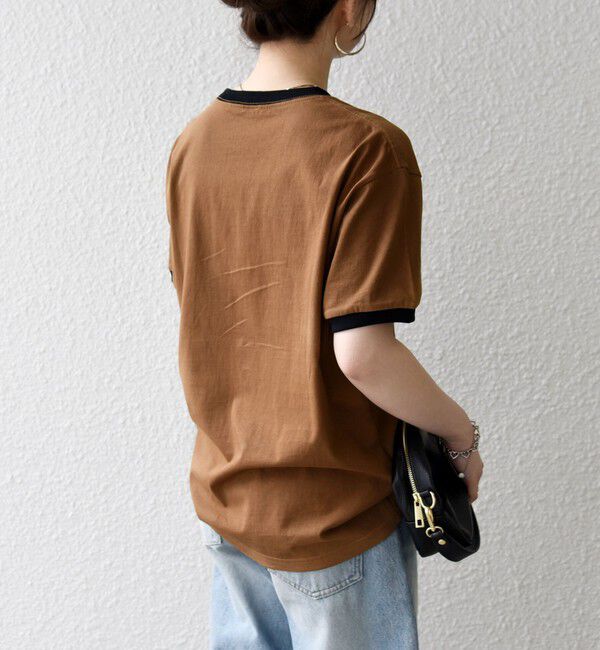 SHIPS any「《予約》【SHIPS any別注】THE KNiTS:〈洗濯機可能〉ロゴ プリント リンガー TEE」|Tシャツ・カットソー|