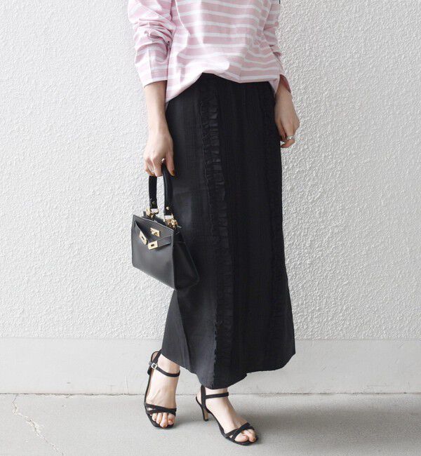 SHIPS any「SHIPS any:〈手洗い可能〉リネンミックス Iライン フリル イージー スカート」|スカート|