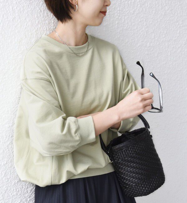 SHIPS for women「〈手洗い可能〉ハイゲージ ドルマン プルオーバー」|Tシャツ・カットソー|ライトグリーン