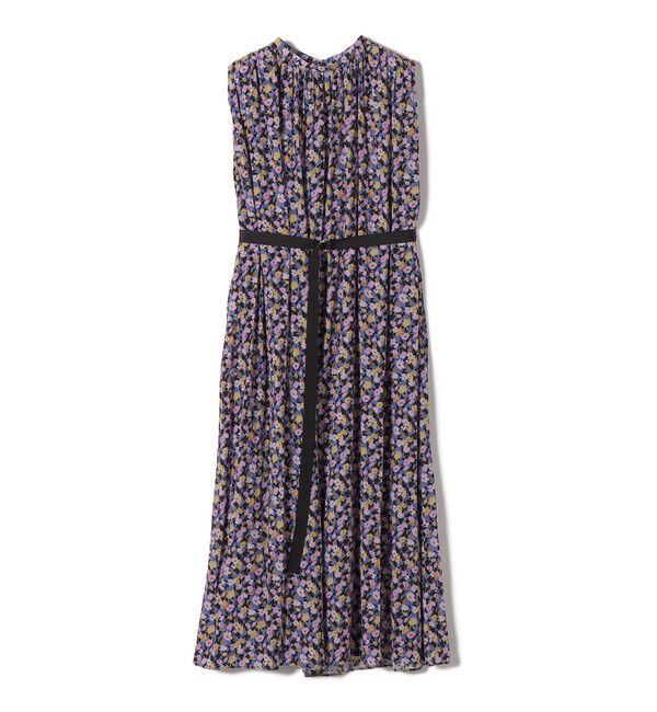 SHIPS for women「〈手洗い可能〉カッセン フラワー プリント ノースリーブ ワンピース」|ワンピース|