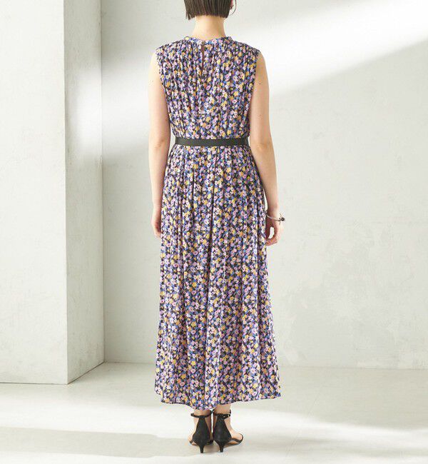 SHIPS for women「〈手洗い可能〉カッセン フラワー プリント ノースリーブ ワンピース」|ワンピース|