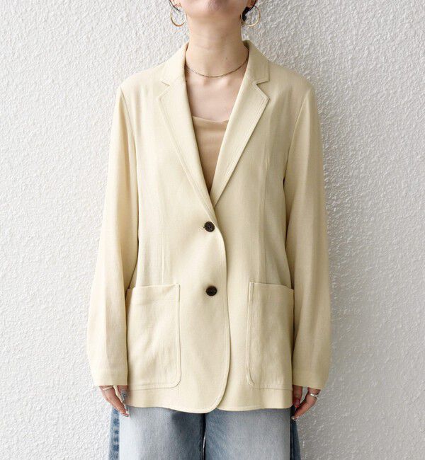 SHIPS any「《予約》SHIPS any: 〈手洗い可能〉リネンミックス テーラード ライト ジャケット」|テーラードジャケット|