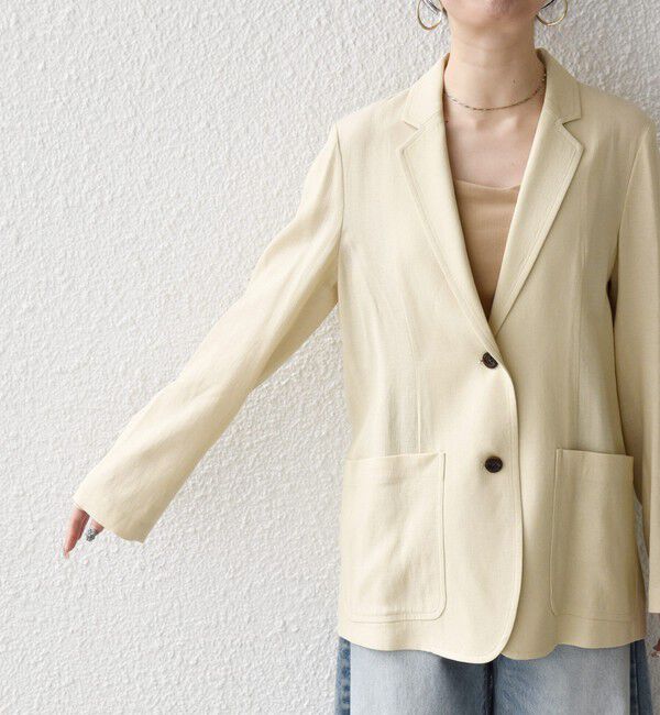 SHIPS any「《予約》SHIPS any: 〈手洗い可能〉リネンミックス テーラード ライト ジャケット」|テーラードジャケット|