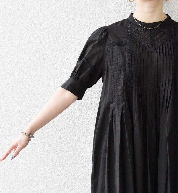 SHIPS any「《予約》SHIPS any:〈洗濯機可能〉キャンブリック レース ピンタック パフスリーブ ワンピース」|ワンピース|