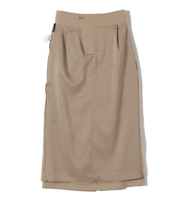 SHIPS for women「〈手洗い可能〉麻混 ベルト付 ウエストタック ナロー スカート」|スカート|