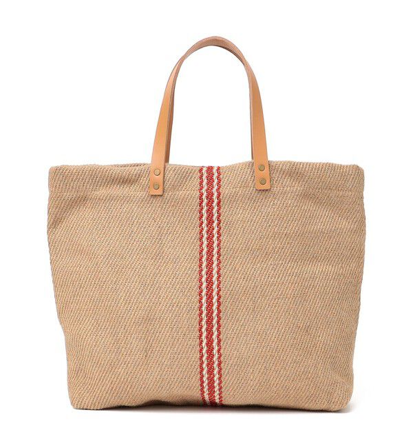 SHIPS any「《予約》TARANGO: ライン デザイン ジュート ビッグ トート（A4対応）」|トートバッグ|