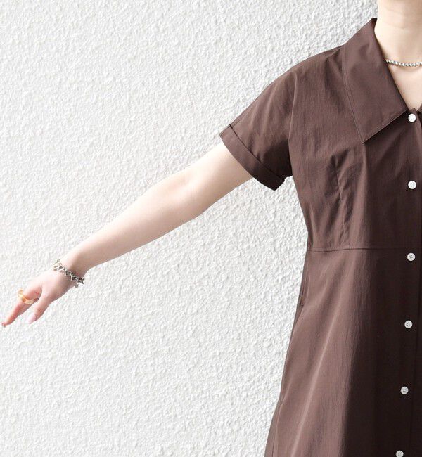 SHIPS any「《予約》SHIPS any:〈洗濯機可能〉フラットカラー Vネック フレア ワンピース 2」|ワンピース|